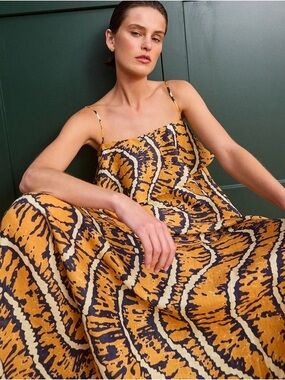 Alemais | Dresses | Alemais Poppy Spliced Midi Dress Us 6 | Poshmark